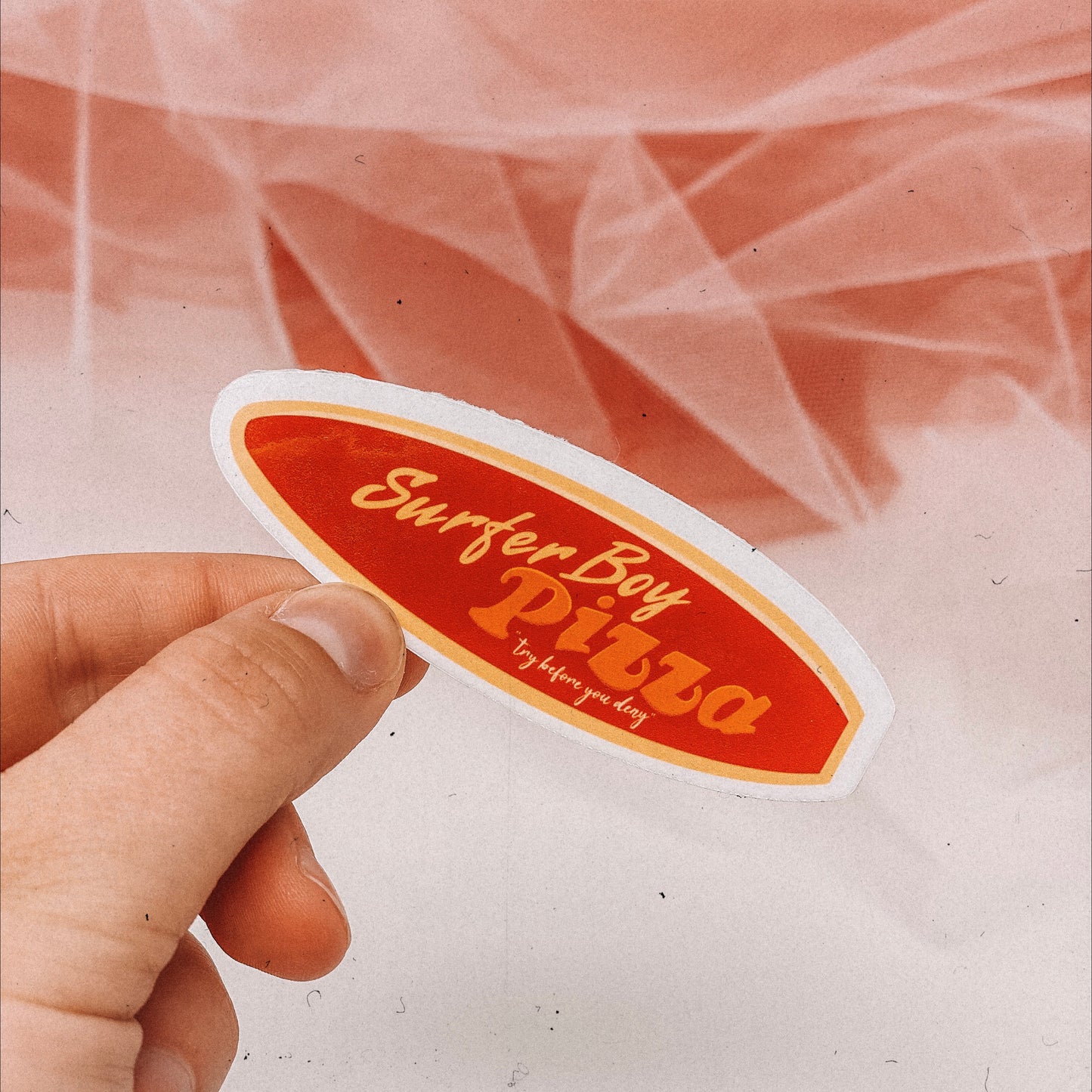 Surfer Boy Pizza Sticker